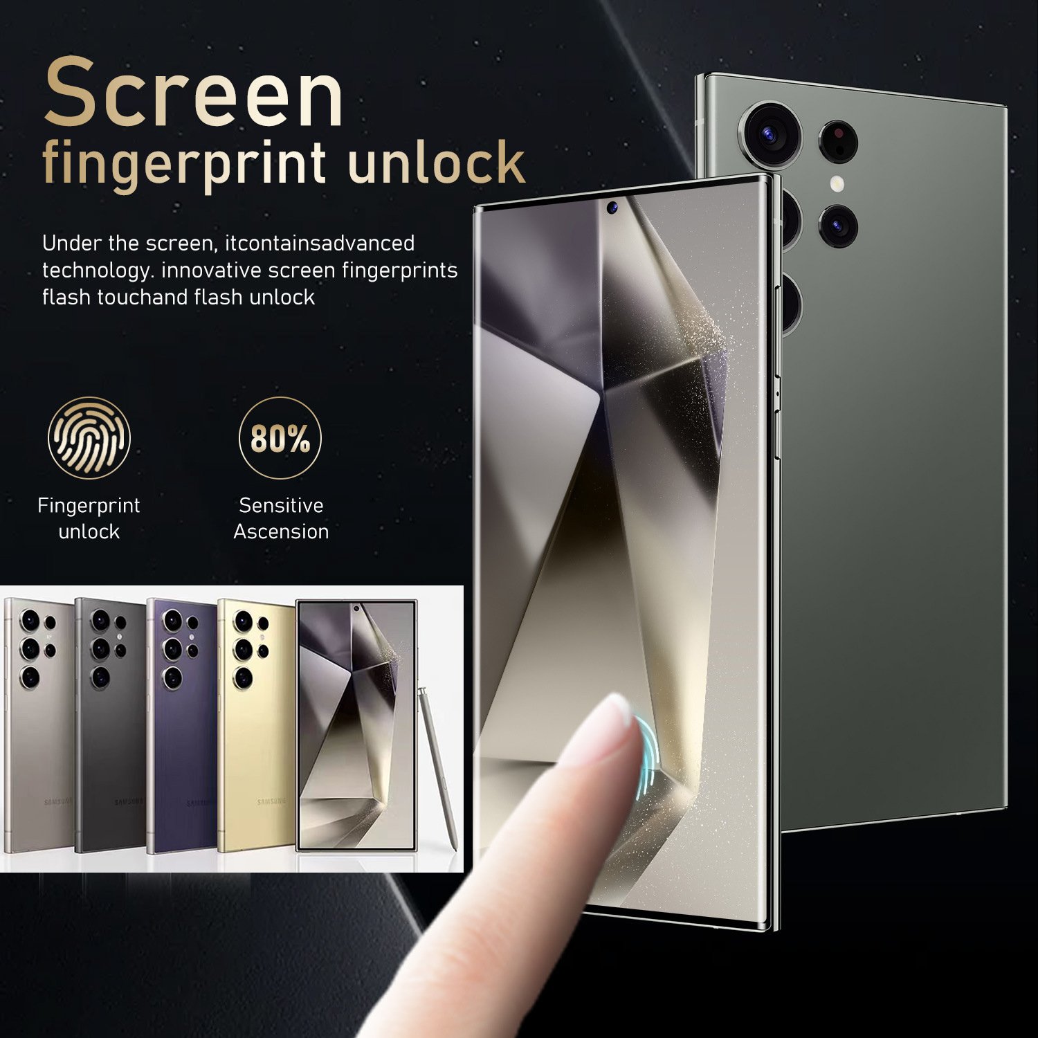 Hot Selling S24 ULTRA Original Package 12gb+512Gb 24MP+64MP Face Unlock Full Display Android 13 Cell Phone Smart Mobile Phone